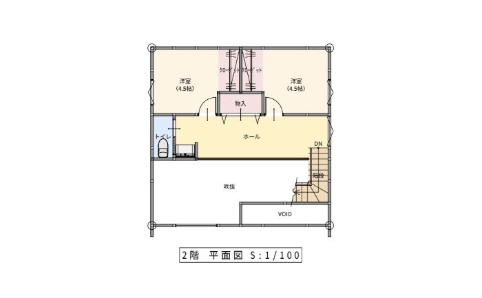 夫婦の寝室が1階にある4ldkの間取り｜福井の注文住宅