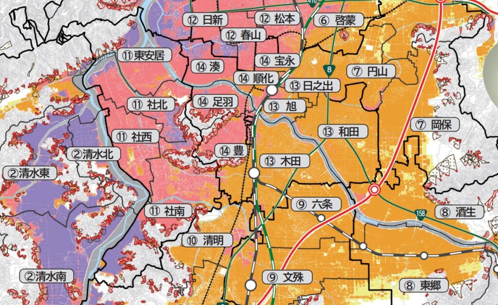 福井市のハザードマップ