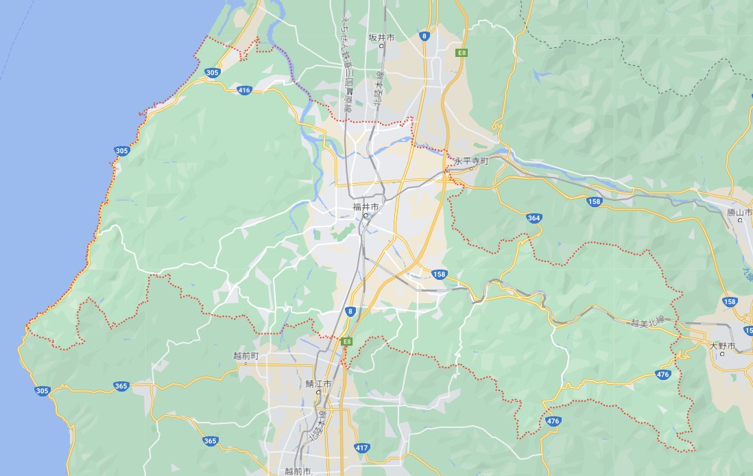 福井市のマップ