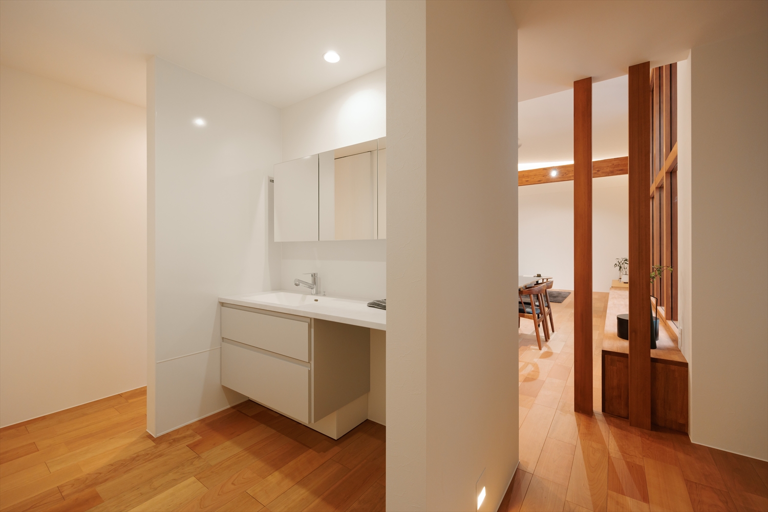 平屋ガレージハウス　プライバシーと開放感を両立する間取り設計｜福井県鯖江市注文住宅