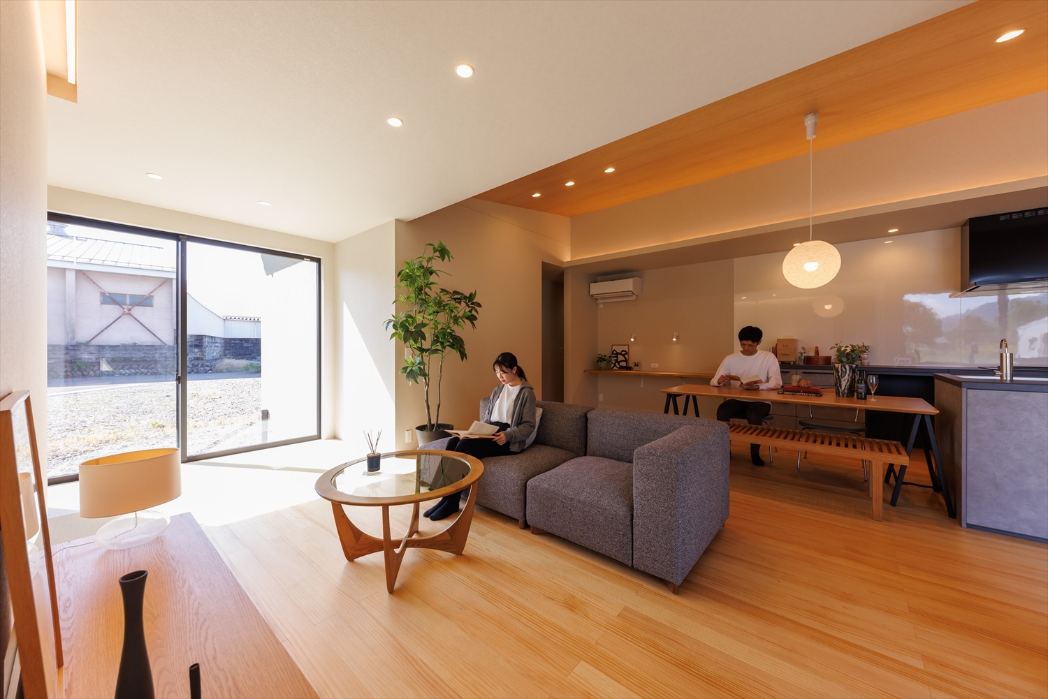 中庭が家族をつなぐ、和モダンの平屋｜福井県あわら市注文住宅